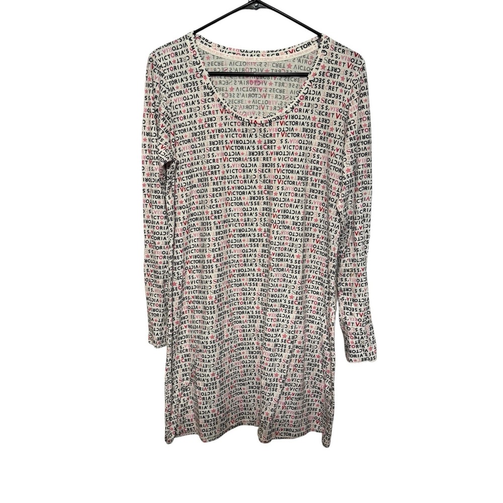 Victoria's Secret Sleepwear Shirt Dress Women's Large Lounge Top Long Sleeve